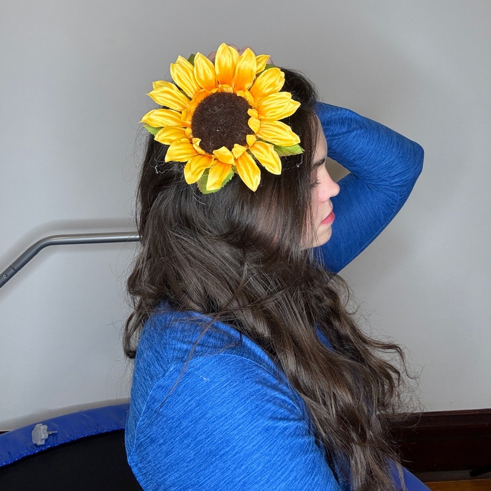 Large Handmade Sunflower Floral Hair Accessory Clip Flower Headpiece Yellow